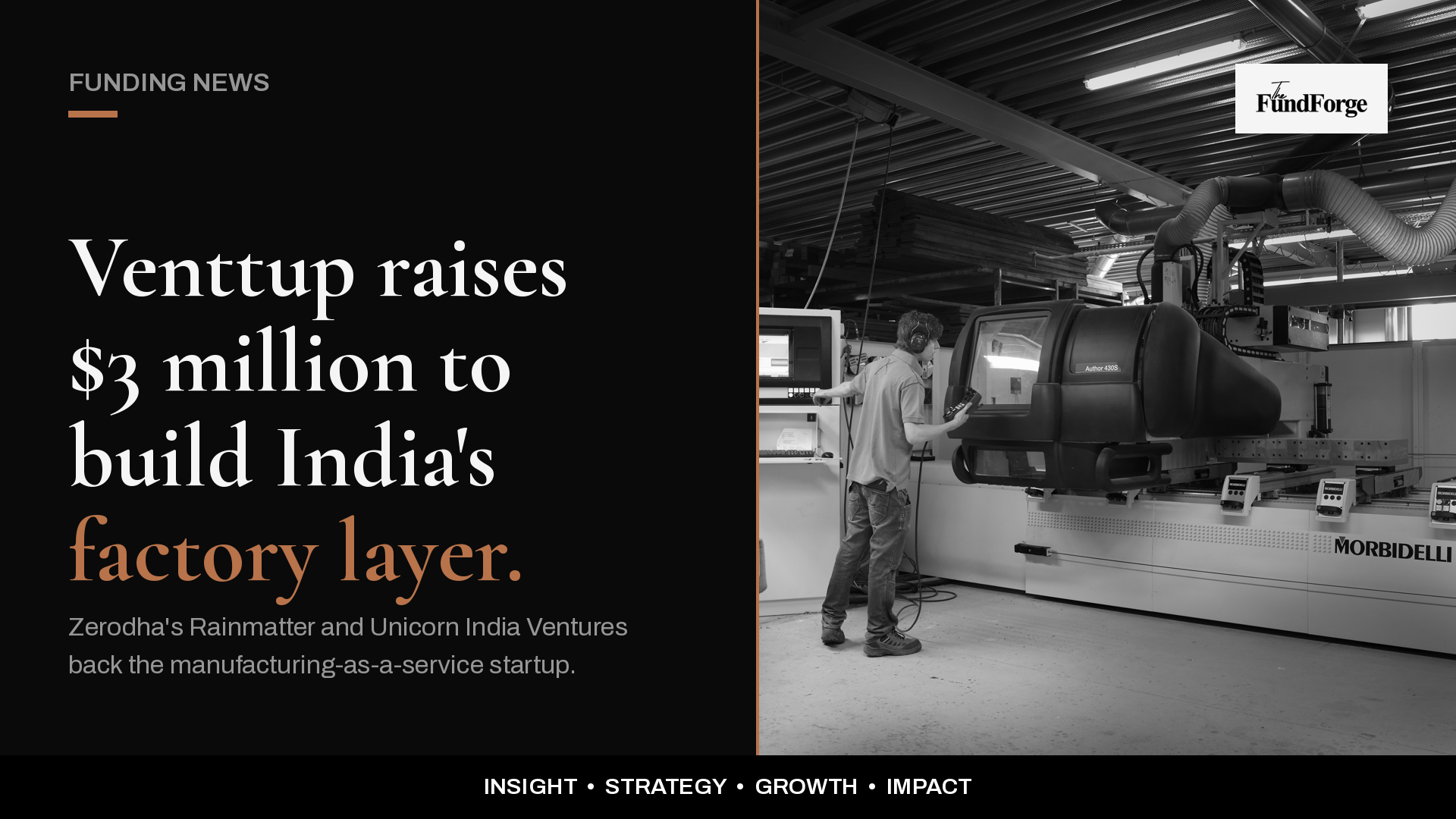 Venttup Raises $3 Million From Rainmatter, Unicorn India to Build India’s Factory Layer