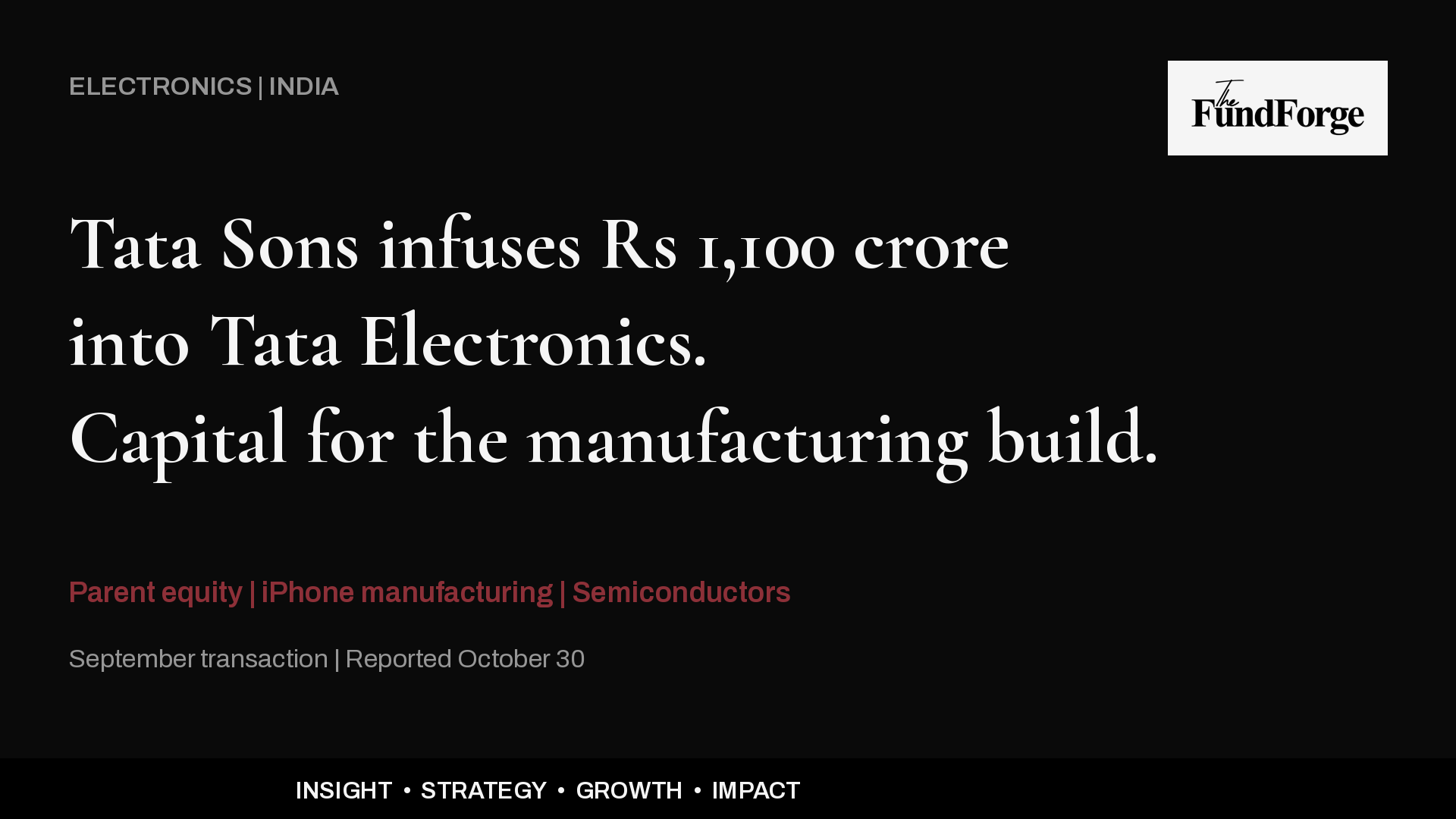 Tata Sons Infuses Rs 1,100 Crore Into Tata Electronics Through Rights Issue